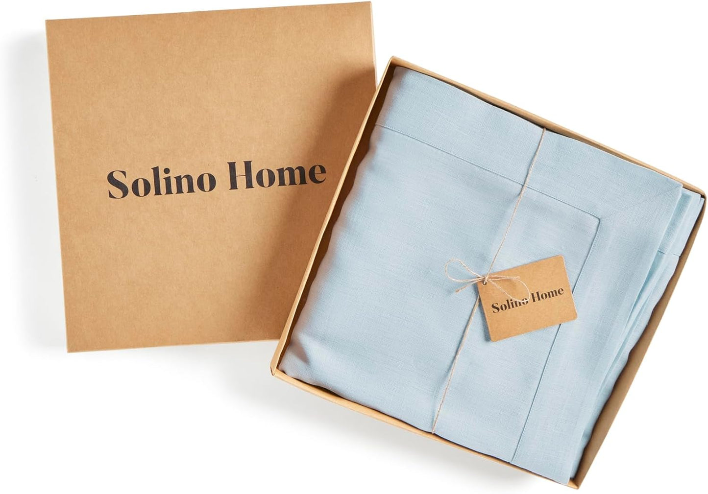 Solino Home Linen Tablecloth for Rectangle Tables 60 x 144 Inch - 100% Pure Linen Ice Water Table Cloth - Fete, Machine Washable Cloth Tablecloth