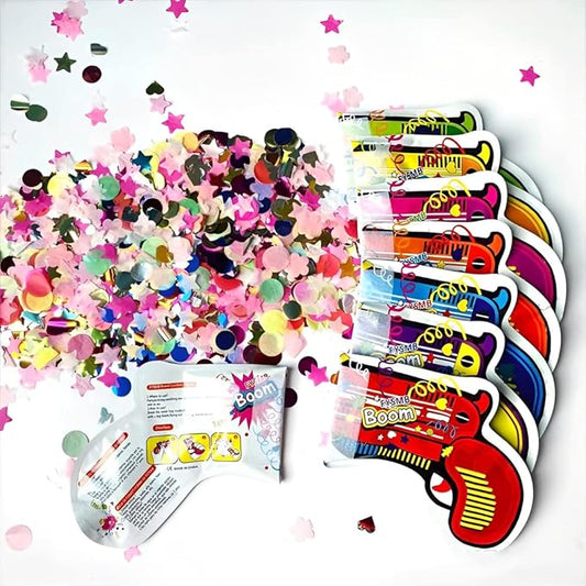 Inflatable Fireworks Gun,Party Toys Confetti Fireworks Handheld Confetti Poppers Multicolor with Novelty Design Party Supplies for New Year Birthday Christmas Wedding Graduation (24PCS confetti gun)