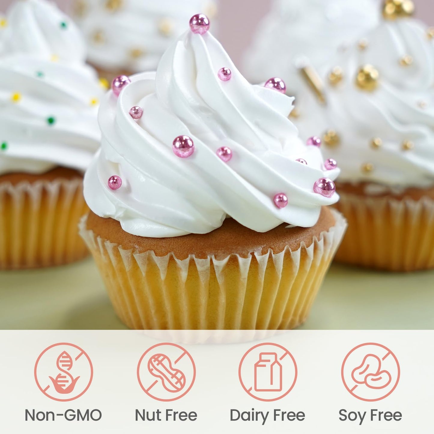 Rose Gold Pearl Sprinkles, Baking Sugar Sprinkles for Cake Decorating, 150g/5.29oz, Mix Size, Cake Decorations, Cupcake, Cookie, Foodgrade Topper, Wedding Party, Christmas Supplies