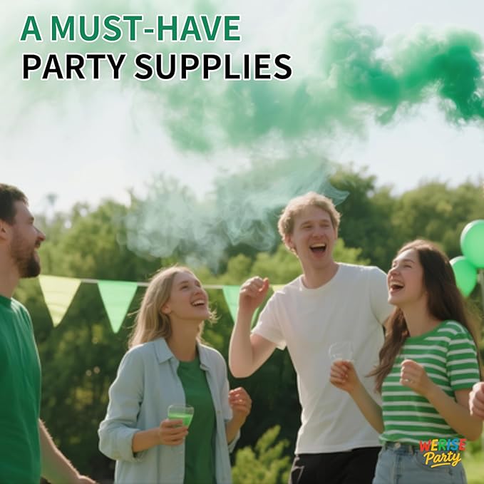 Green Powder Cannon Poppers, WERISE Party Biodegradable Smoke Poppers Cannon 12 Inch Powder Poppers for Graduation Birthday Party and Celebrations 2 Pack