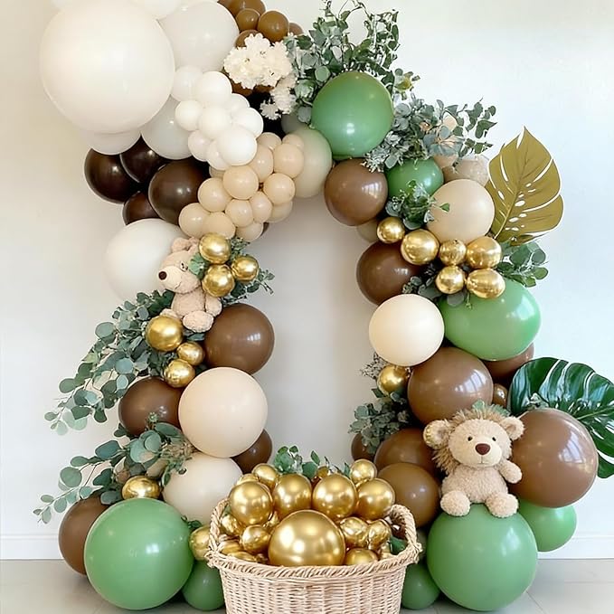 99Pcs Dark Brown Balloon Arch Kit - 18/12/10/5 inch Retro Coffee Tan Latex Balloons for Boho Birthday, Bear Baby Shower, Wedding, Thanksgiving