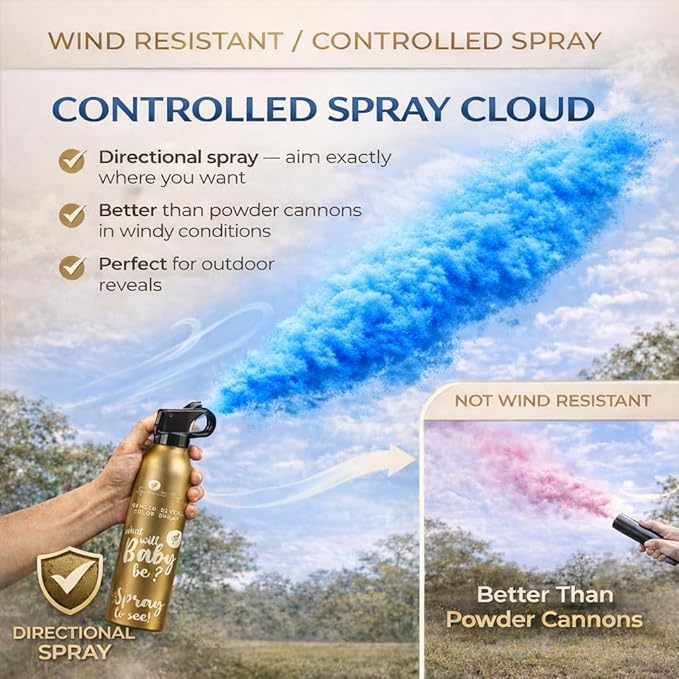 Gender Reveal Smoke Bombs Set – 2 Pack Gender Reveal Fire Extinguisher Spray (Pink, 300g Each) – Non-Toxic Cornstarch Cloud for Baby Girl Reveal Party Ideas, Pregnancy Announcement – Stickers Included
