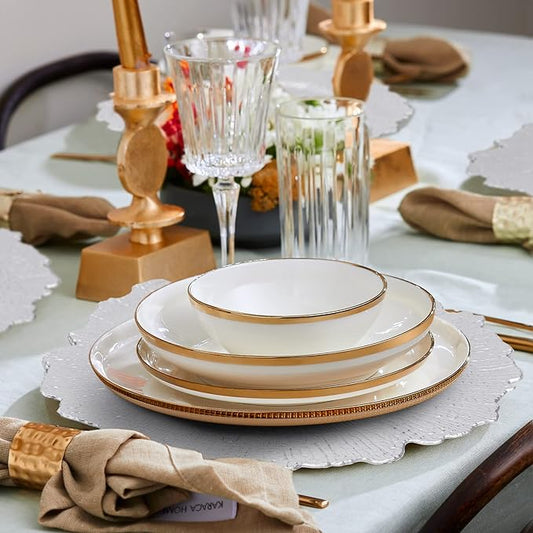 MAONAME 13" Round Silver Charger Plates, Reef Chargers for Dinner Plates, Plastic Plate Chargers for Wedding, Table Decor, Set of 8