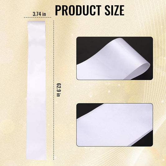 36pcs White Sashes Blank, Sashes for Pageants Satin Custom Sash Personalized for Bachelorette Party Prom, Pageant Blank Sash for Women Party Decor for Birthday Diy Supplies for Homecoming Halloween