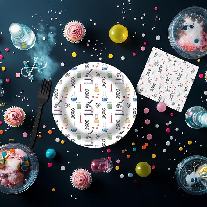 Science Party Decorations - Science Party Plates and Napkins for Kids Birthday Party, Serves 40 Guests