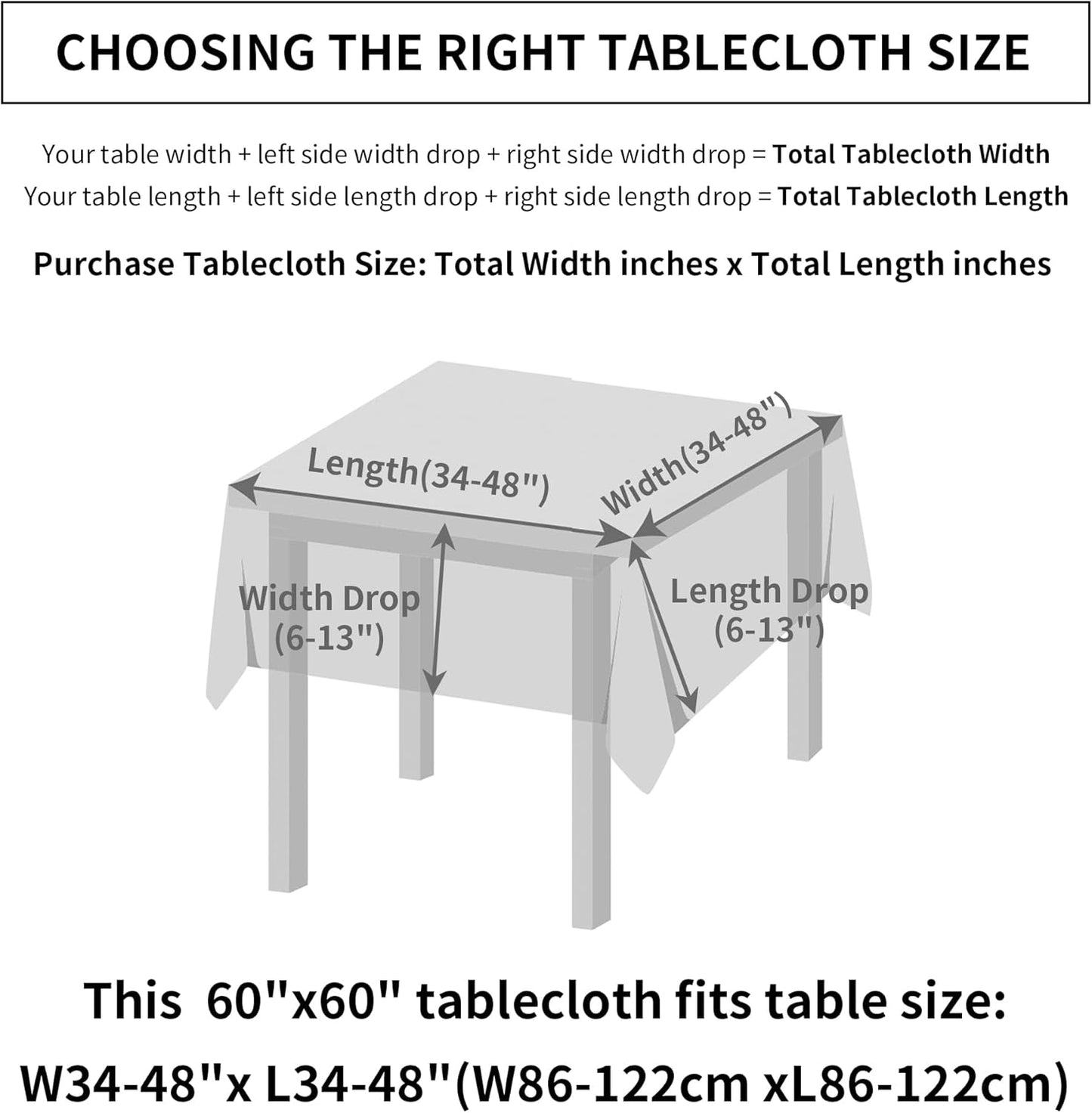 Natural Linen Rectangle Tablecloth, 2 Pack Slubby Textured Fall Lightweight Table Cloth 60 x 60 Inch, Water Resistant Stain Resistant Farmhouse Burlap Table Cover for Kitchen Dining Room