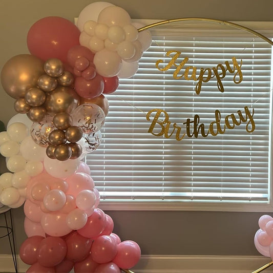 Pink Rose Gold Balloons - 60pcs 12inch Confetti Helium Latex Balloons for Arch Birthday Decorations Bridal Shower Wedding Bachelorette