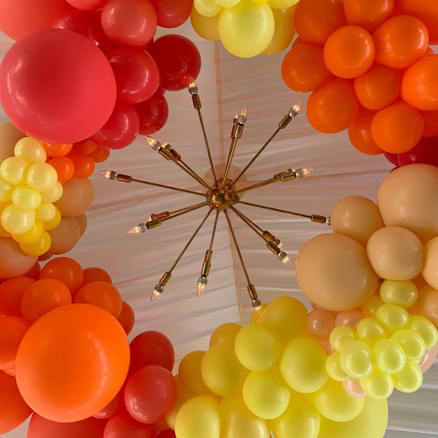 PartyWoo Yellow Balloon Garland, 100 pcs Orange Yellow Balloons Different Sizes Pack of 36 Inch 18 Inch 12 Inch 10 Inch 5 Inch for Balloon Garland Arch as Party Decorations, Birthday Decorations