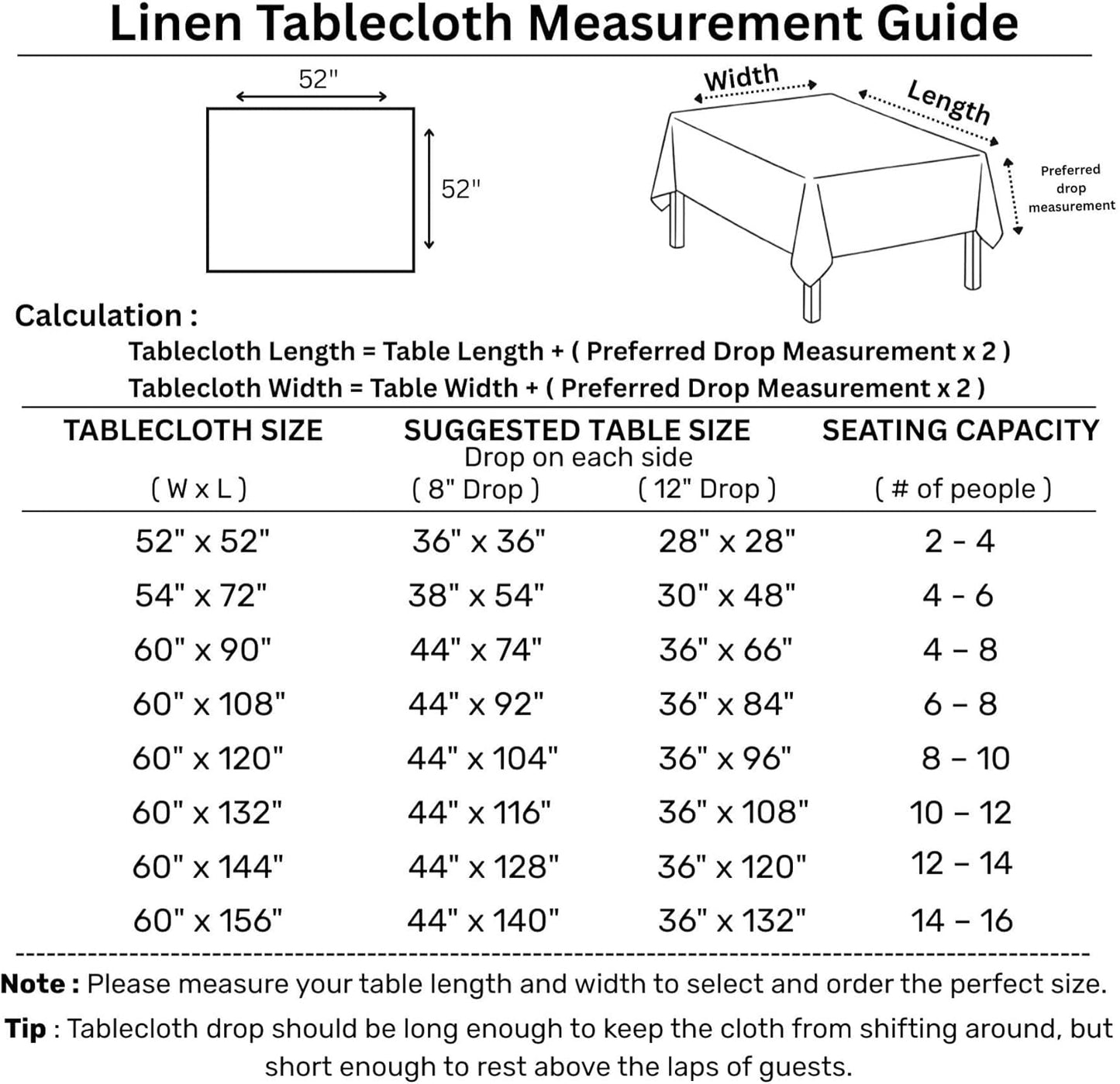 Solino Home Lilac Linen Tablecloth 52 x 52 Inch - 100% Pure Linen Square Table Throw - Classic Hemstitch, Machine Washable Table Cloth for Fall, Autumn, Thanksgiving, Christmas