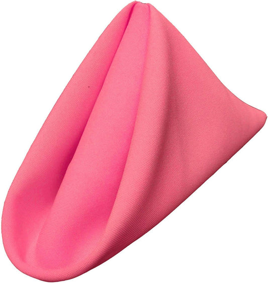 LA Linen 10-Pack Poly Poplin Napkin, Soft Cloth Napkins, Washable Reusable Napkins, Stain and Wrinkle Resistance Table Napkins for Dinner, Wedding, Parties, 18 by 18-Inch, Hot Pink