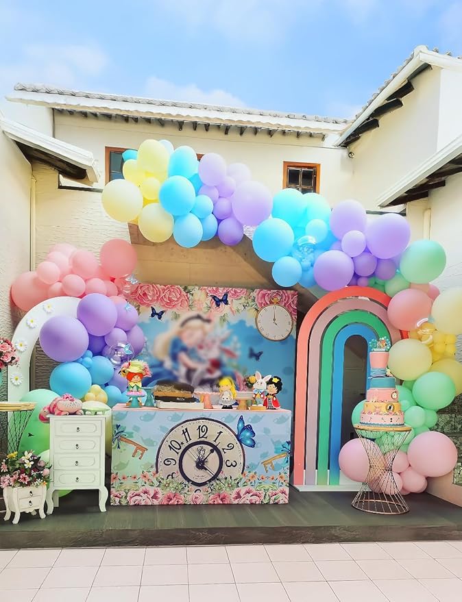 Pastel Rainbow Balloons Arch Garland Kit, Macaron Easter Balloon Arch Kit,18/12/5 In Pastel Spring Balloon Arch for Spring Easter Party Unicorn Birthday Party, Baby Shower Supplies