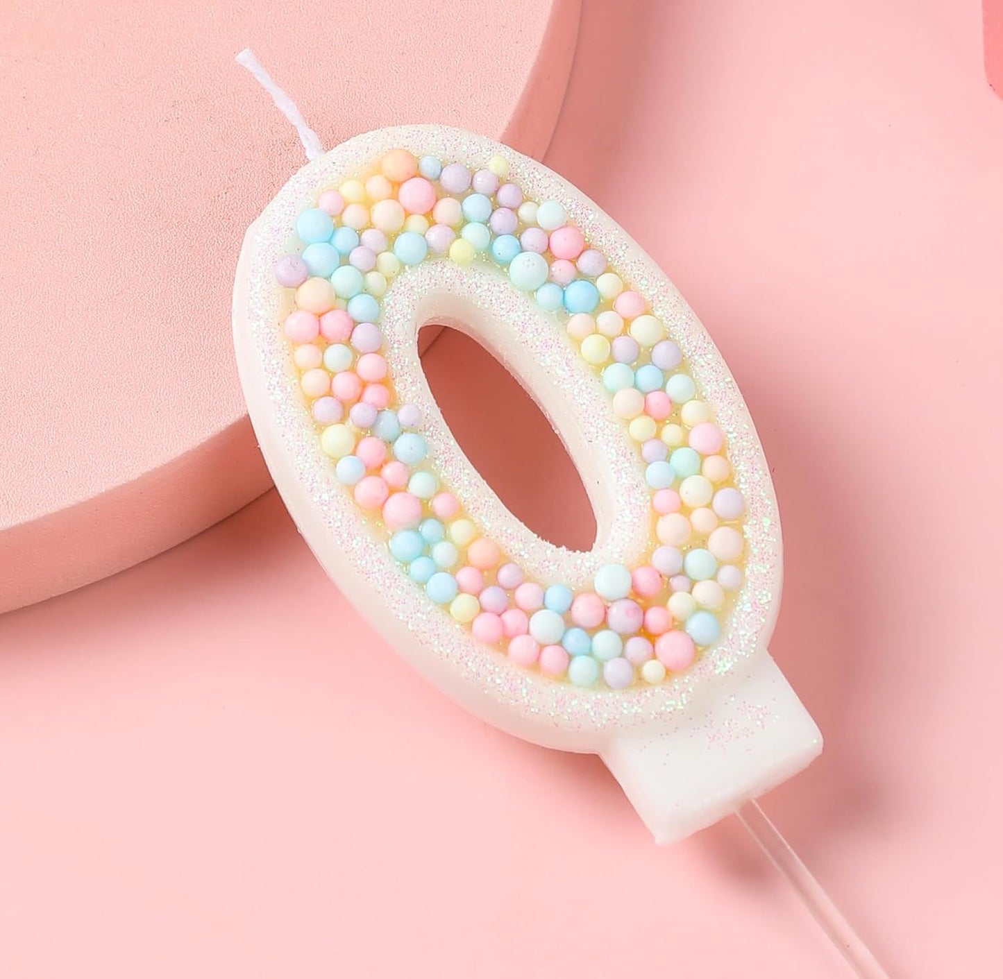 10th Birthday Candle Macaron Glitter 3D Pastel Number 10 Candles for Birthday Cakes Girl Women Sweet Theme Ten Years Old Birthday Wedding Anniversary Party Cake Decoration