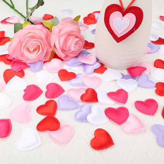 HSONAIGEE 500 Pieces Heart Confetti Decoration, 1.4 Inch Sponge Heart Table Petal Mixed Colors Romantic Decor for Valentine's Day Wedding Birthday Mother's Day