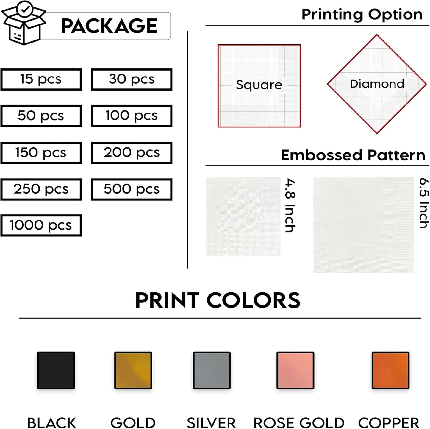 Luxury Custom Pack 15pcs We're Engaged Wedding Napkins - Engagement Decorations for Party
