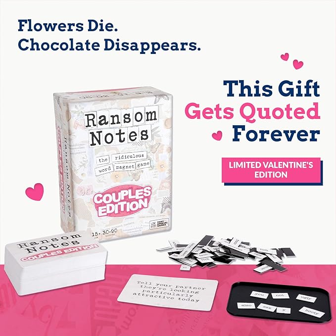 Ransom Notes Couples Edition - The Ridiculous Word Magnet Party Game, 3+ Players
