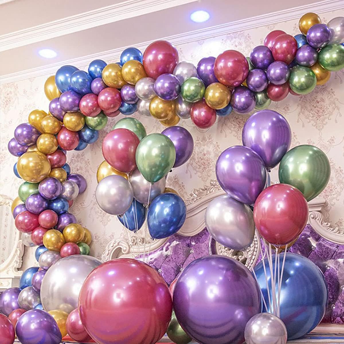 KALOR 10 Inch Metallic Green Balloons, 100 Pcs Latex Helium Metallic Balloons for Kid's Birthday Party Baby Shower Wedding Graduation Graduation Party Decorations
