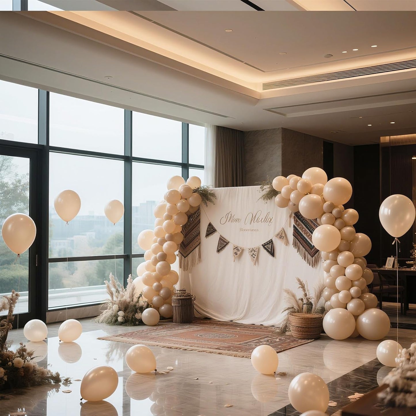 Cream Balloons 160 Pack 5 inch Latex Party Neutral Round Beige Sand White Balloons for Birthday Wedding Baby Shower Gender Reveal Party Decoration