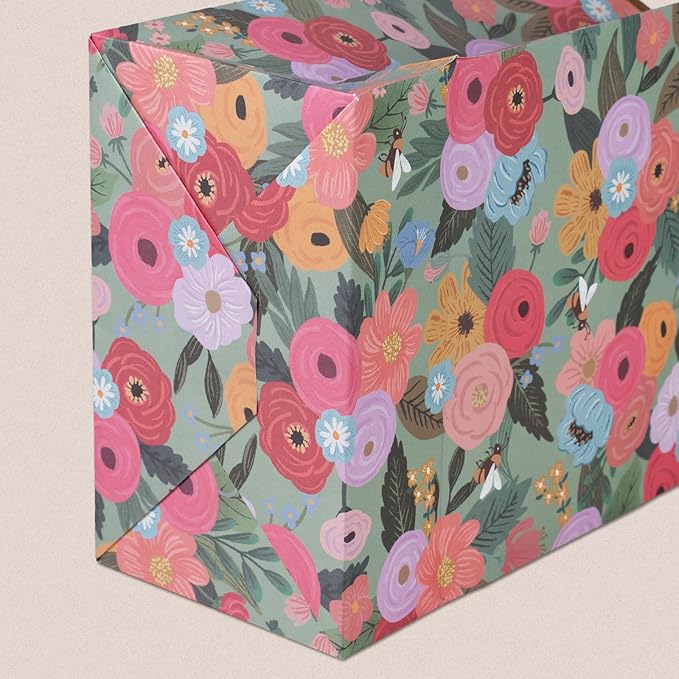 Small Gift Bags with Handles, 12-Pack Paper Party Favor Goodie Bags, 5.82 x 3.15 x 8.18 Inches, 6 Designs in Wildflower Whimsy, Ideal for Birthdays, Baby Showers, and Christmas Parties