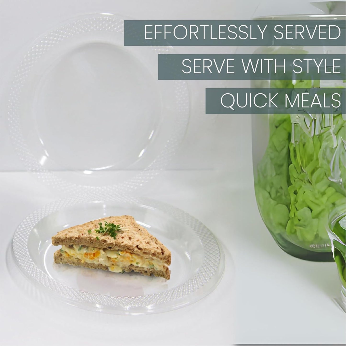 6 Inch Clear Plastic Plates 100 Bulk Pack - Disposable Cake Plates for Dessert & Appetizers, BBQ, Party, Travel and Events,Recyclable (pack of 100 clear)