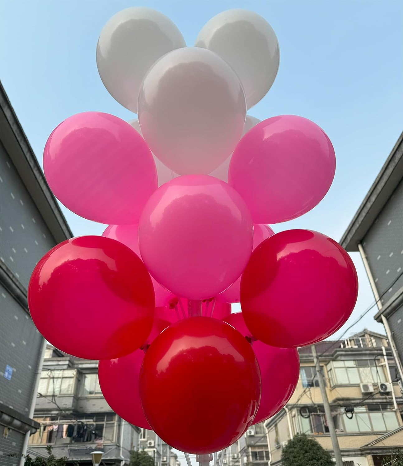 60 Pcs 12 Inch Latex Balloons in Red, Pink and White, Perfect for Valentine's Day, Christmas, Girl's Birthday, Graduation, Wedding and Baby Shower Party Balloons Decorations