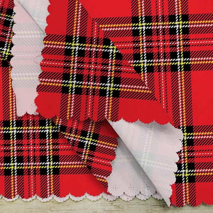 Yibeas Red Plaid Cloth Napkins Set of 4 Traditional Scottish Checkered Tartan Pattern in Classic Colors Polyester Kitchen Dinner Napkins for Holiday Festive Wedding Decor 18 x 18 inch