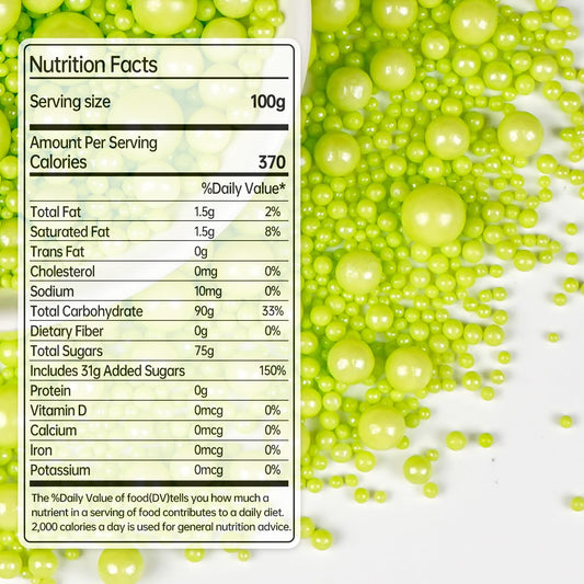 Christmas Green Pearl Sprinkles, Edible Candy Sugar Pearls, 150g/5.29oz, Mix Size, Cake Decorations & Cupcake Toppers, Wedding Party, Easter Supplies, Foodgrade Decoration