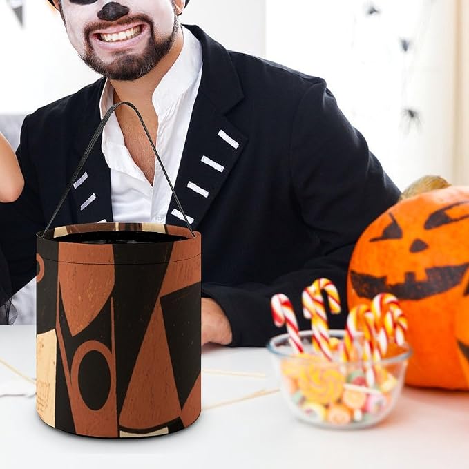 Halloween Candy Bucket - Elephant March Print Trick Or Treat Candy Bag, Gift Bag for Party Favor Supplies