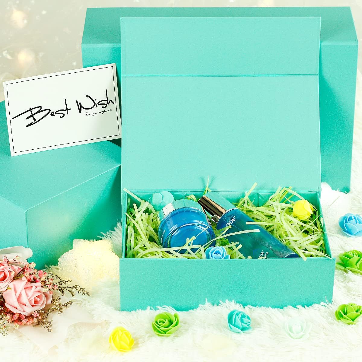 MOZRRO Gift Box with Lids, 9.85 x 5.95 x 3.15 In Magnetic Closure Gift Boxes for Gift Packaging, Gift Box for Christmas,Mothers Day,Fathers Day,Graduations,Weddings,Birthdays Gifts