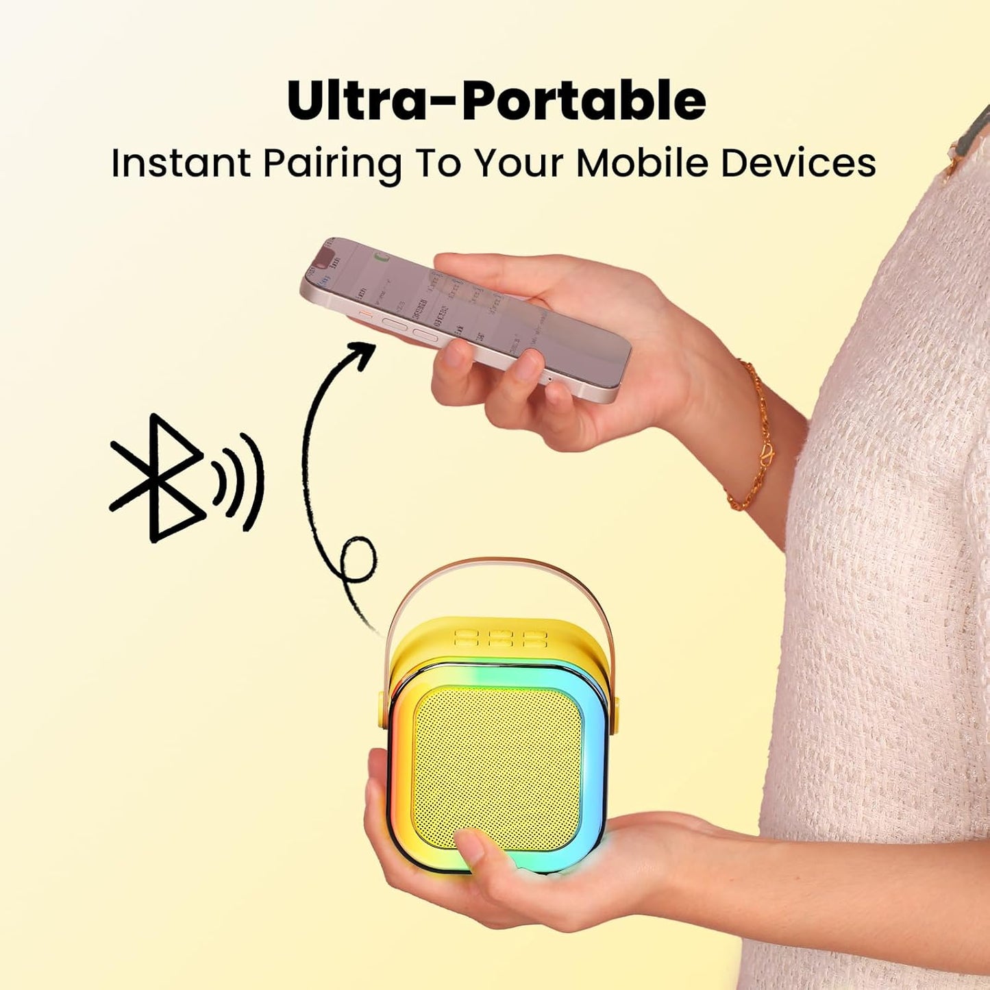 Mini Karaoke Machine for Kids, 2025 TOP Toys Christmas Birthday Gifts Ideas for Girls Ages 4, 5, 6, 7, 8, 9, 10, 12+ Years Old, Portable MP3 Player with 2 Wireless Mics for Party