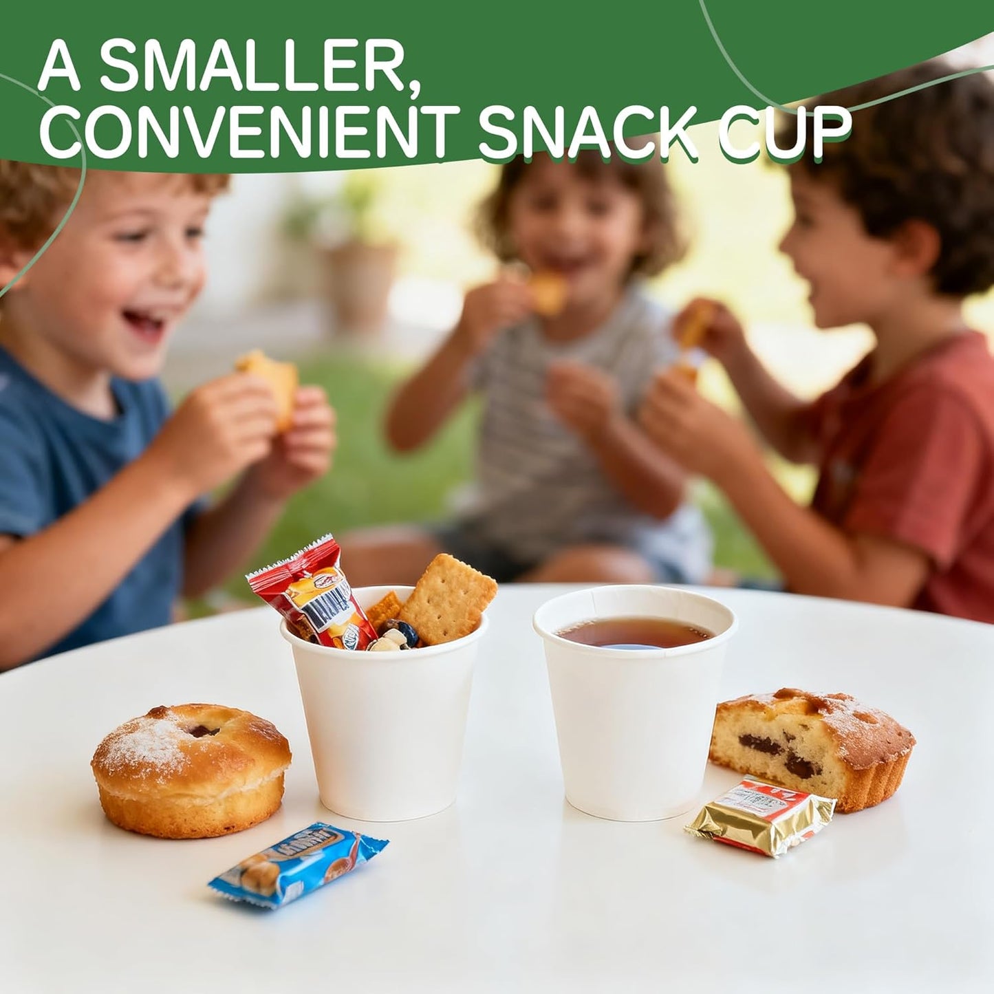 100 Pack 3 oz Paper Cups, Small Coffee Cups, Disposable Mini Bathroom Mouthwash Cups, Suitable for Party, Picnic, Travel, and Events
