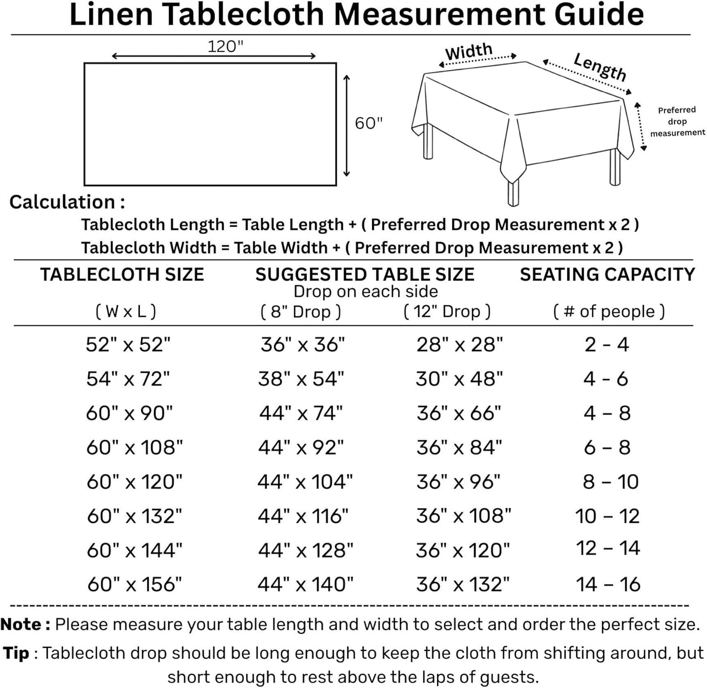 Solino Home Navy Blue Linen Tablecloth 60 x 120 Inch - 100% Pure Linen Hemstitch Table Cloth for Rectangle Tables - Classic Hemstitch, Machine Washable Tablecloth for Fall, Thanksgiving, Christmas