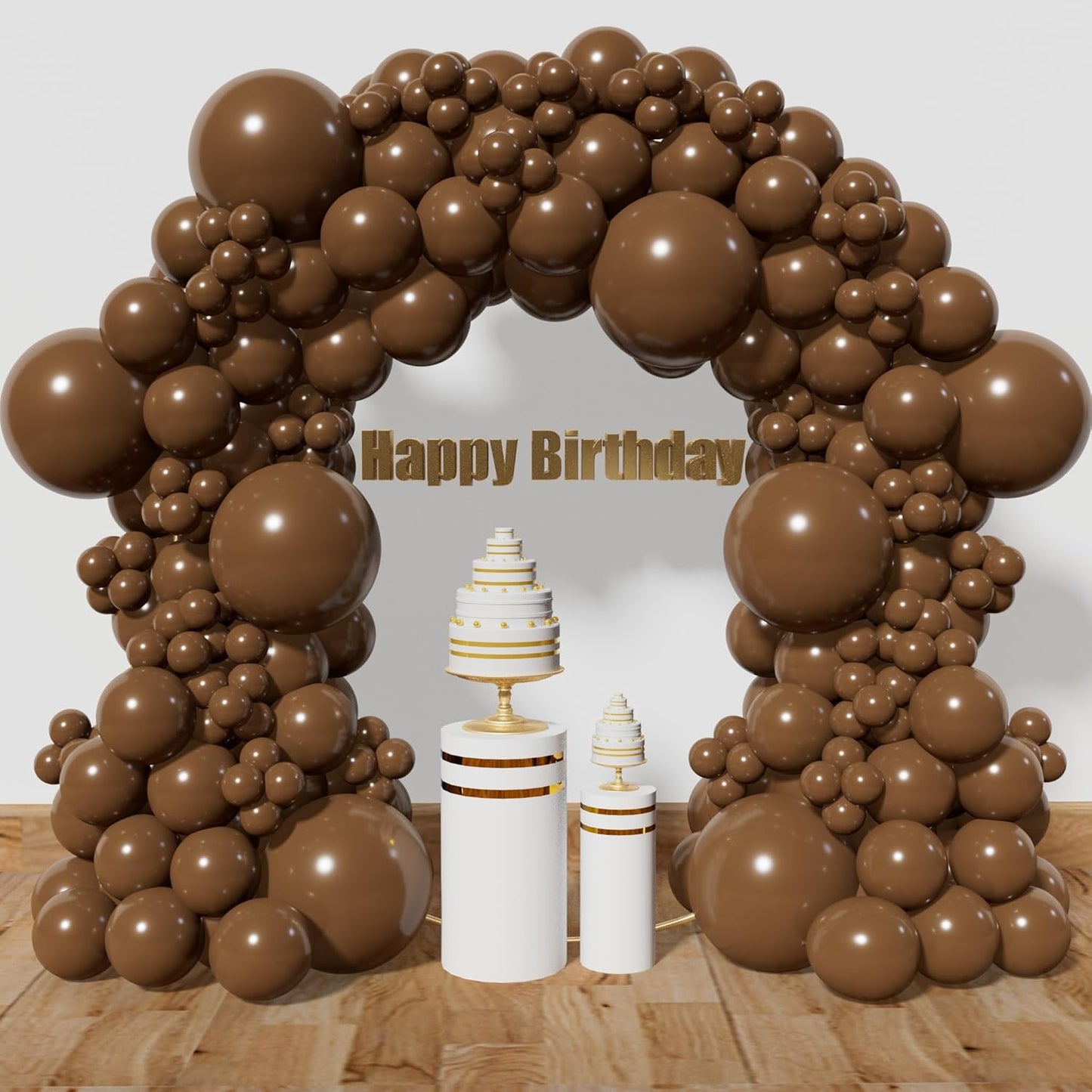 KAWKALSH Brown Balloon Arch Kit 111Pcs 18 12 5 Inch Latex Party Balloons Garland for Birthday Baby Shower Wedding Engagement Anniversary Christmas Party Decorations