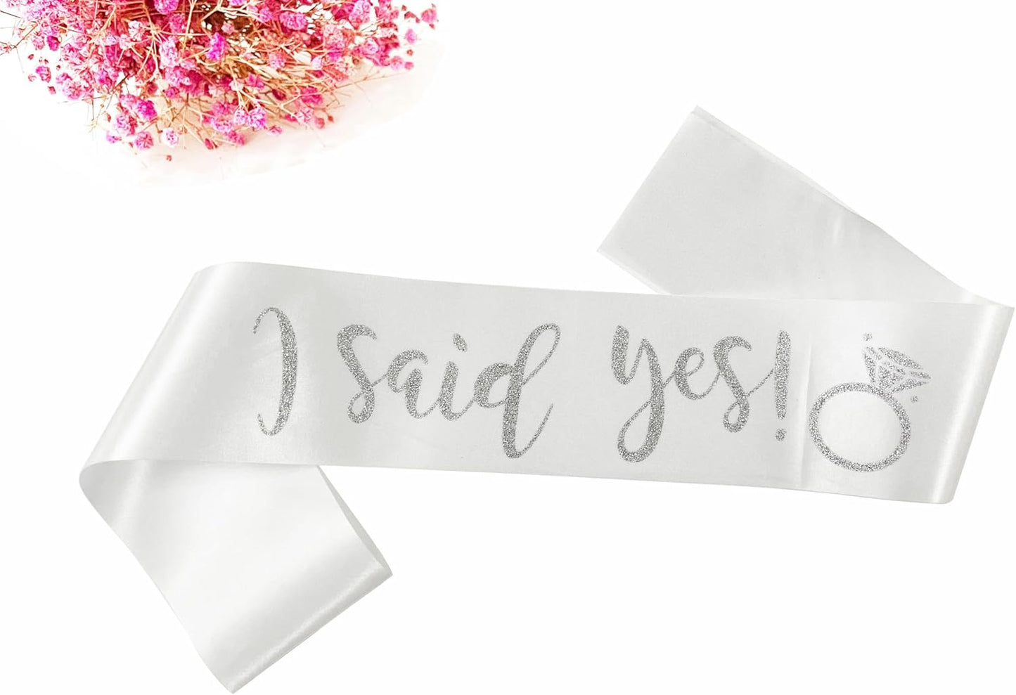 I Said Yes Sash,Future Mrs Sash Engagement Party SashBachelorette Party Sashes, Bridal Shower Sash for Bride to Be,Silver