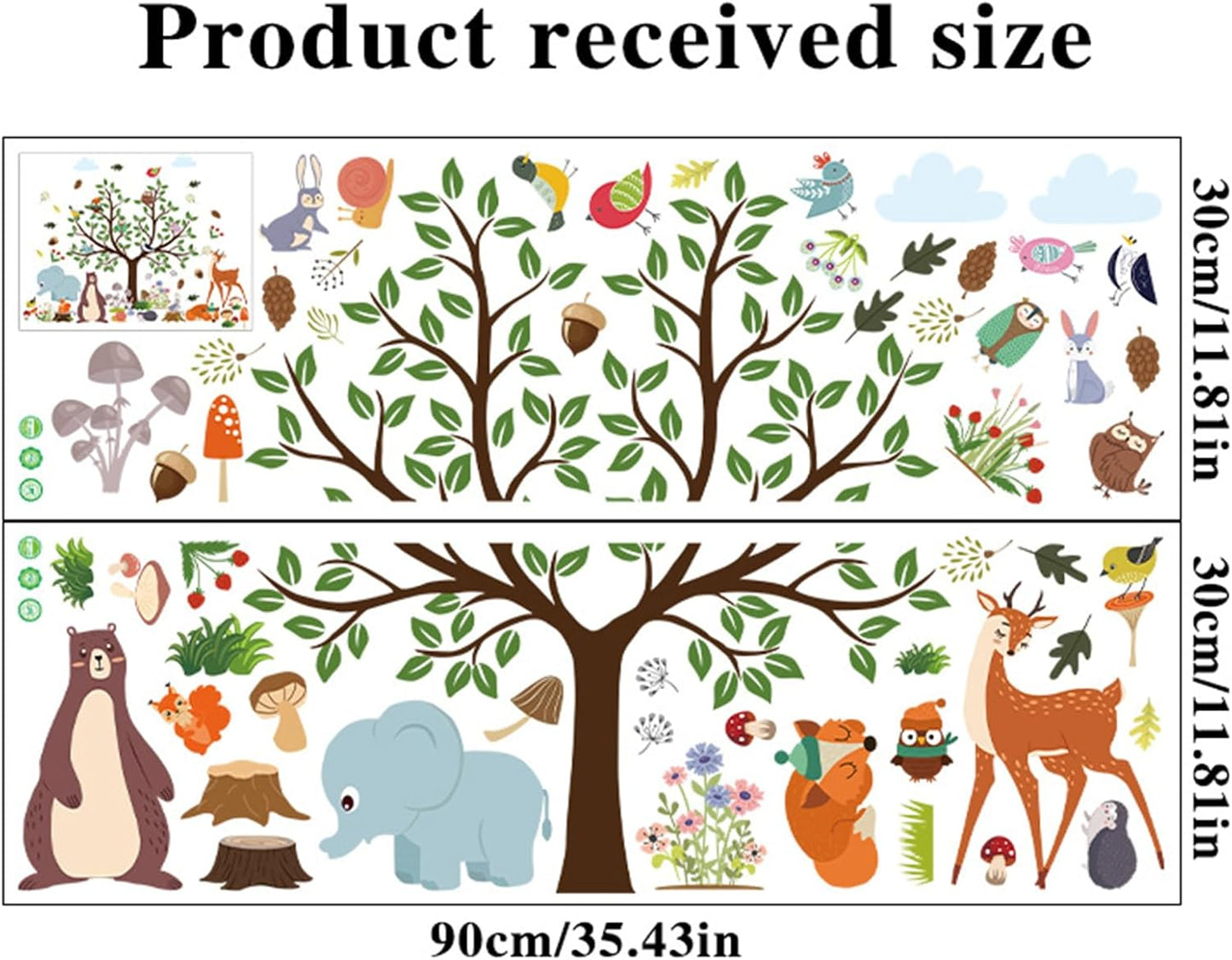 Tree Wall Decals Stickers Decor for Bedroom Living Room Zoo Animal Tree 3D Wall Stickers & Murals Decor for Bedroom Art as Decorations