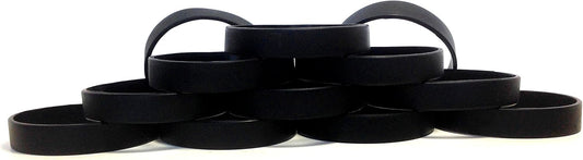 TheAwristocrat 1 Dozen (12) Multi-Pack Blank Rubber Wristbands Silicone Bracelets - Select from a Variety of Colors