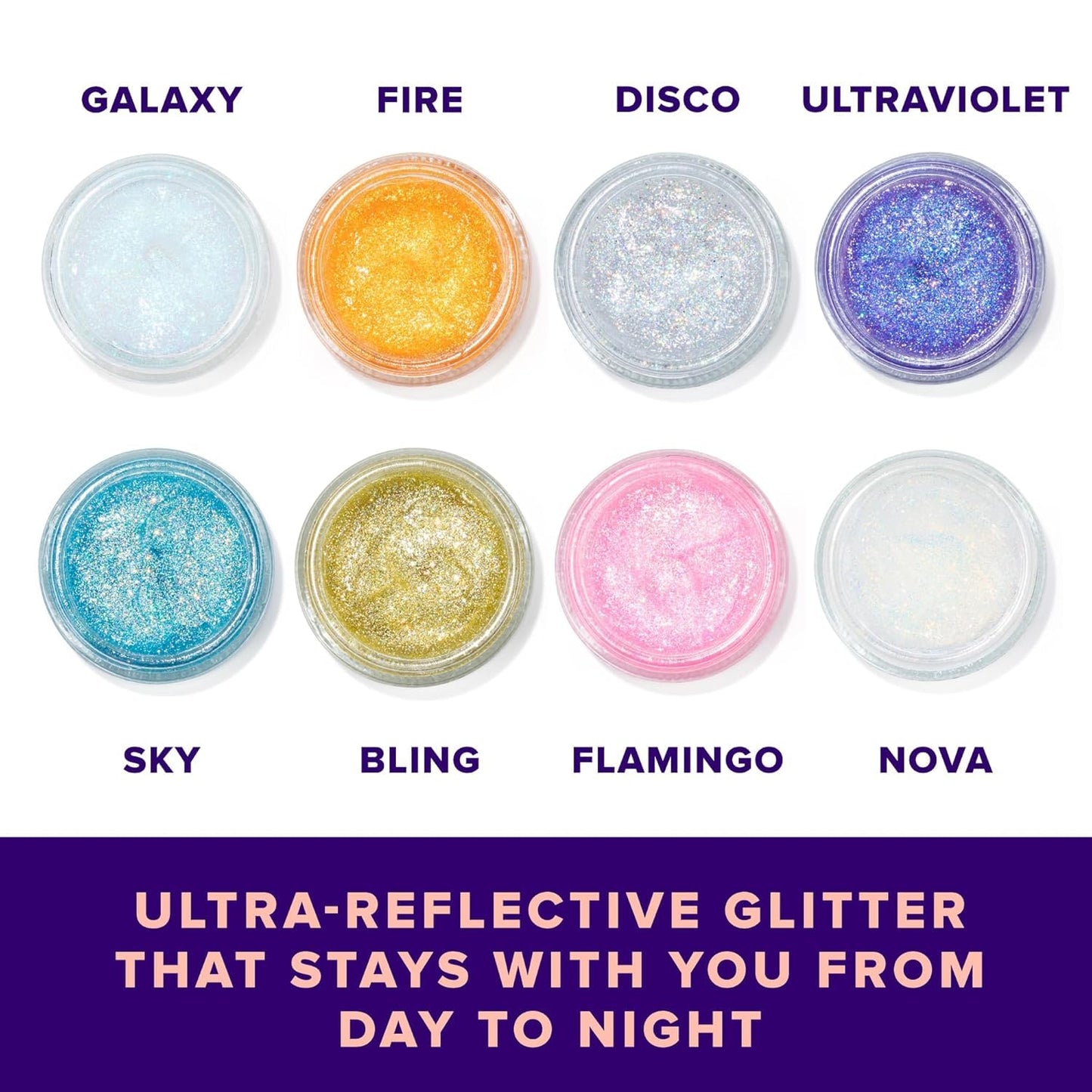UNICORN SNOT Holographic Face Glitter & Body Glitter Gel | Holiday Glitter Makeup: Stocking Stuffers & Christmas Gift | Hair Glitter, Vegan & Cruelty-Free, 1.7 oz 3-Pack (Flamingo/UV/Bling)