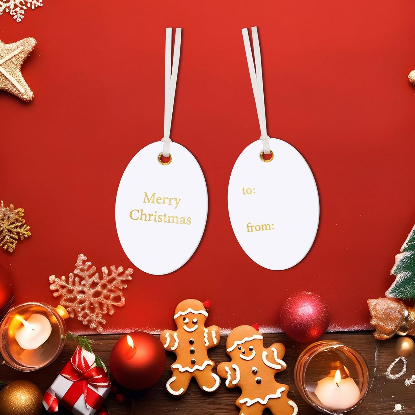 36pcs Letter Christmas Gifts Tags for Presents (Round)