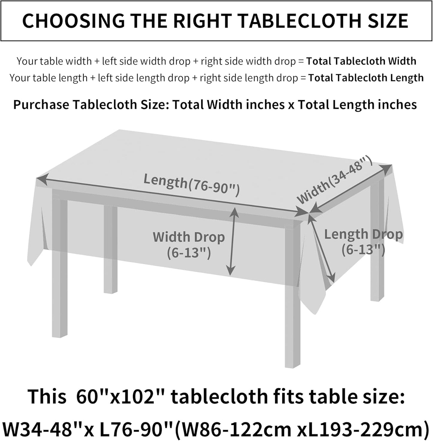 Linen Textured Rectangle Tablecloth, Slubby Lightweight Table Cloth 60 x 102 Inch, Water Resistant Stain Resistant Farmhouse Burlap Table Cover for Kitchen Dining Room