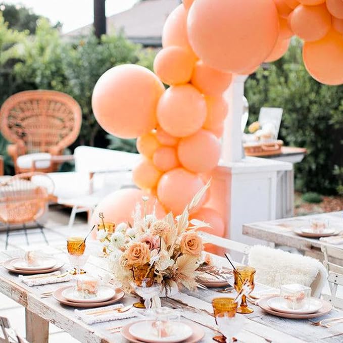 PartyWoo Peach Balloons 140pcs Different Sizes of 18 12 10 5 Inch Light Orange Blush Pink Latex Balloon Arch Kit for Wedding Bridal Shower Baby Shower Birthday Party Decorations Orange-Y21