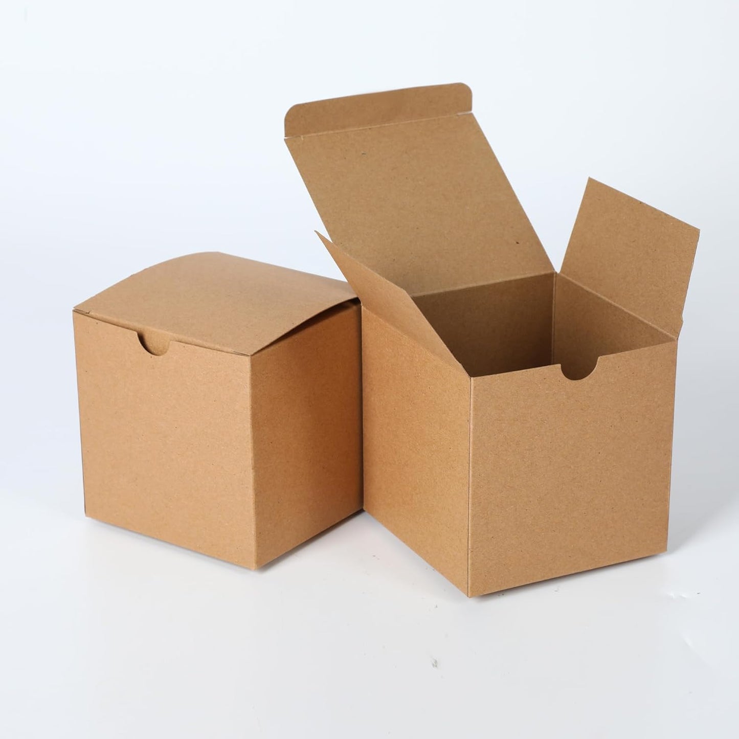 SHIPKEY 10Pcs Kraft Gift Boxes |6x6x6 Inches Square Boxes with Lids | Medium Gift Boxes Suitable for Party, Wedding, Christmas, Holidays, Birthdays and All Other Occasions