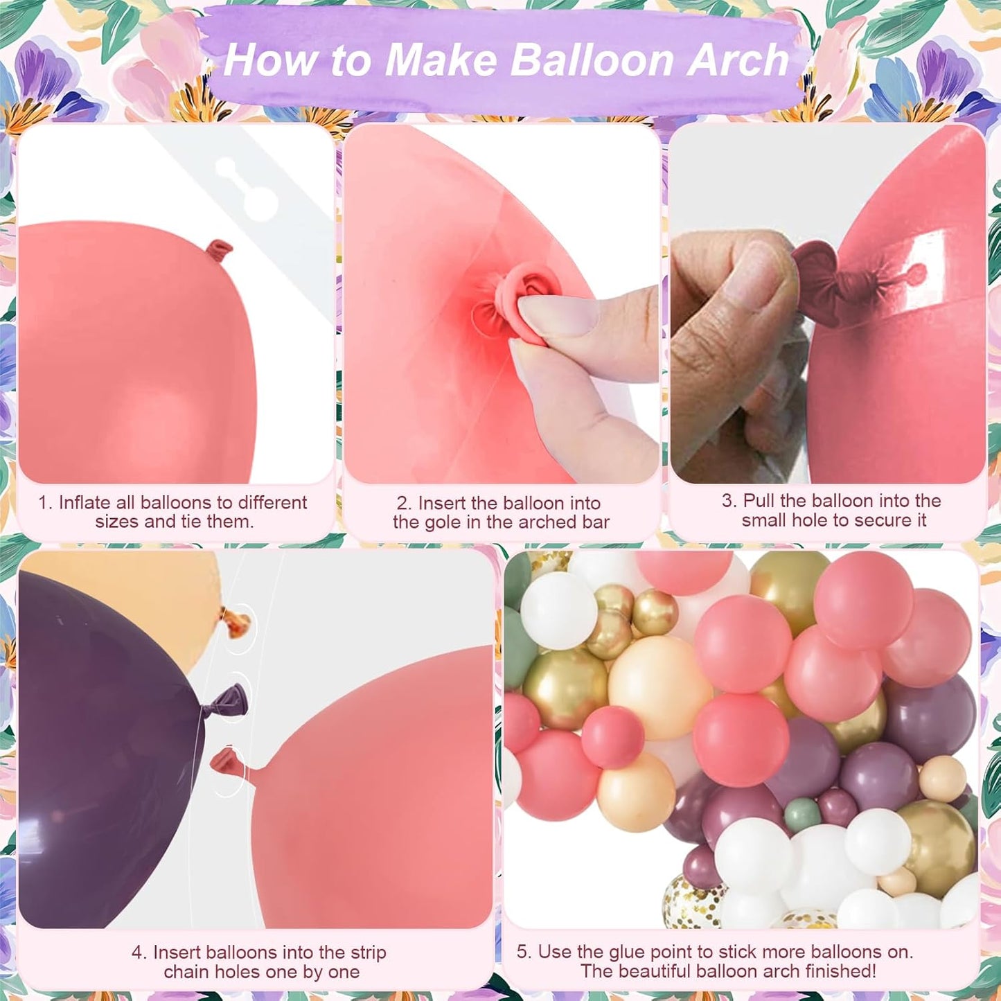 Dusty Green Purple Pink Balloon Arch Kit, Fairy Wildflower Balloon Garland Sage Green Blush Pink Lavender Purple Gold Balloons for Flower Floral Wonderland Baby Shower Wedding Birthday Party Decor