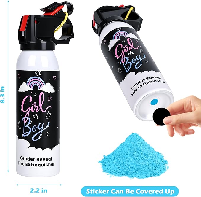 Baby Gender Reveal Fire Extinguisher; Colorful Smoke Powder Spray; 100% Safe and Eco-Friendly Gender Reveal Party Idea (100g blue 2pcs)