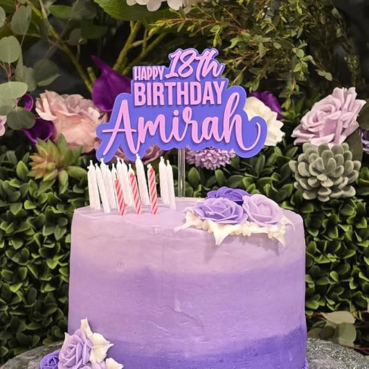Custom Cake Topper with name and Age, Birthday cake topper by Iristy