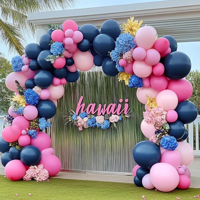 Navy Blue Balloons Double Stuffed Dark Blue Balloons Different Sizes Balloon Garland Arch Kit for Birthday Baby Shower Father's Day Graduation Wedding Party Decorations