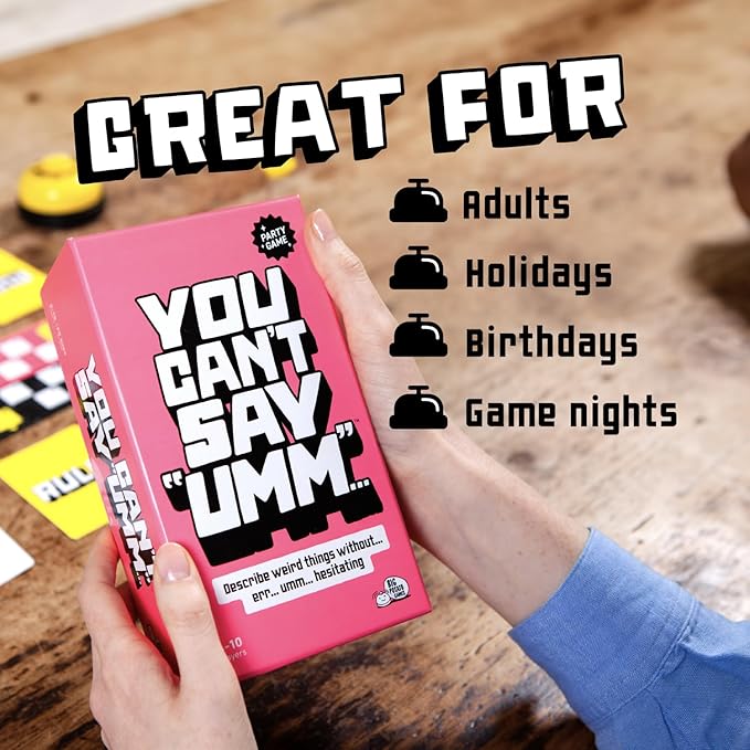 Big Potato You Can't Say UMM: A Party Game for Family and Adults, Fast-Paced Family Word Game, Must Have for Game Night, Bonus Content Included