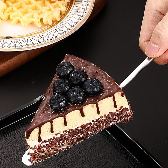 Kucensi Cake Pie Server, 5 Pack Stainless Steel Pie Pizza Pastry Cake Slicer Server Set, Cake Cutter with Serrated Edges, Pie Cutters for Kitchen, Restaurants, Wedding, Birthdays and Parties