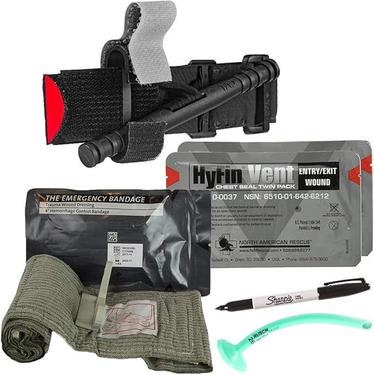 Scherber Fully-Stocked Premium First Responder Bag | HSA/FSA Approved | Large Pro EMT/EMS Trauma, Bleeding & Oxygen Medical Kit | CAT Tourniquet, HyFin Chest Seal & 250+ First Aid Supplies (Red)