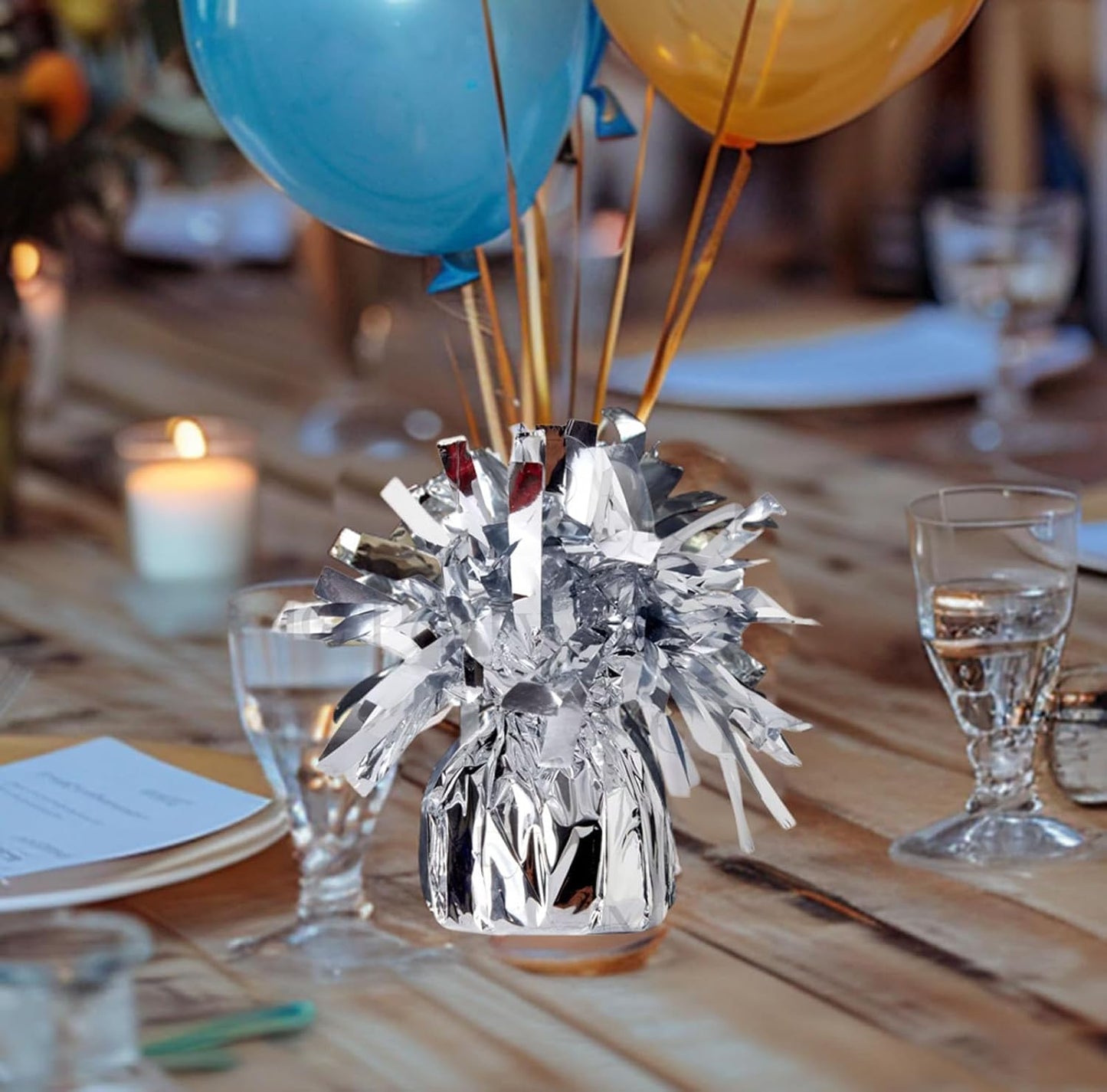 balloon weights are perfect for parties, birthdays, weddings. Each pack includes 6PCS durable weights that easily decorate balloons and elevate any celebration. (Silver)