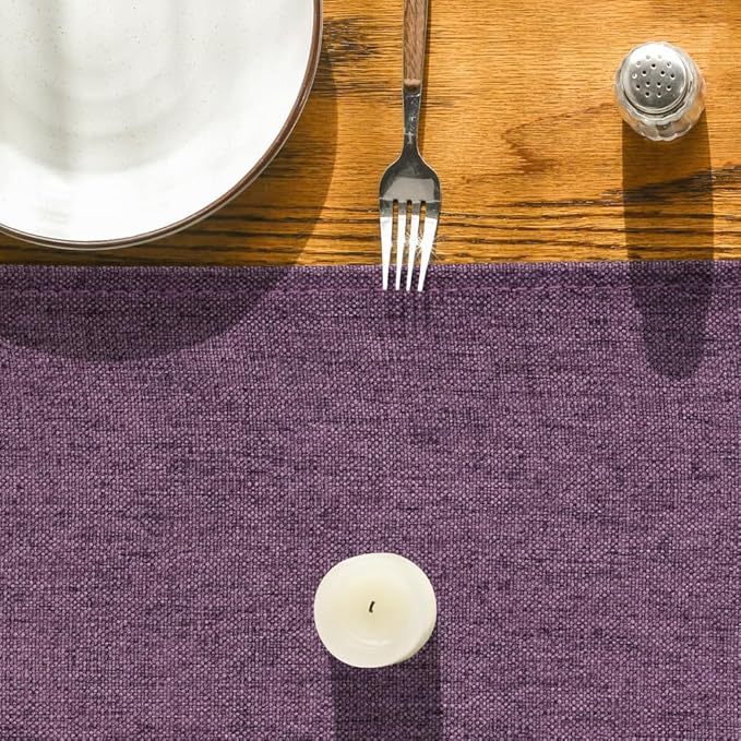 Artoid Mode Purple Table Runner, Seasonal Summer Washable Kitchen Dining Table Decoration for Home Party Decor 13x48 Inch