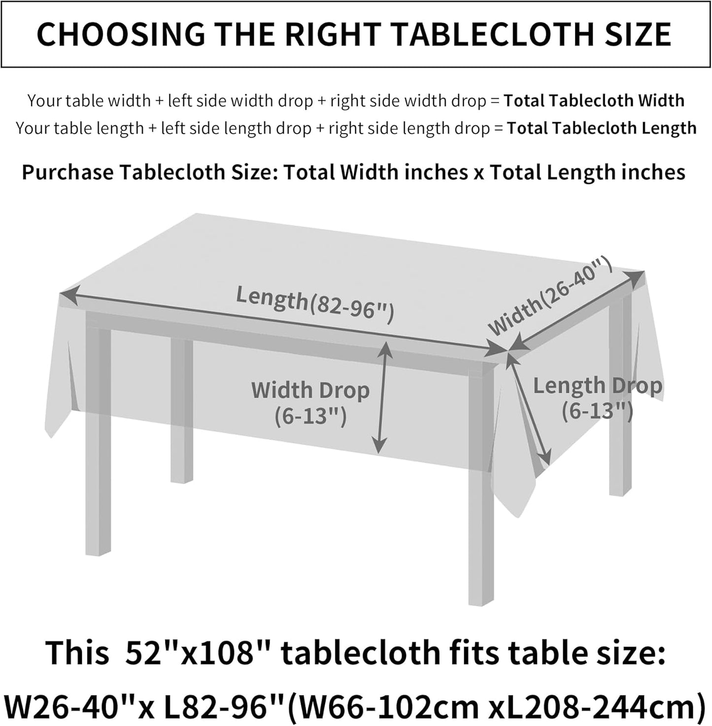 Linen Textured Rectangle Tablecloth, Slubby Lightweight Table Cloth 52 x 108 Inch, Water Resistant Stain Resistant Farmhouse Burlap Table Cover for Kitchen Dining Room